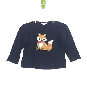 Victoria Kids Felt Fox Woodland Applique Shirt 2T